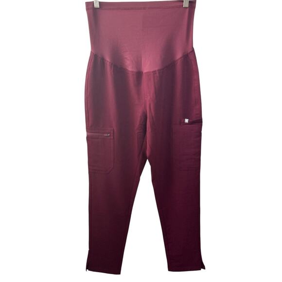 Figs Maternity Yola Slim Scrub Pants in Burgundy Size Small NWOT - Picture 2 of 4